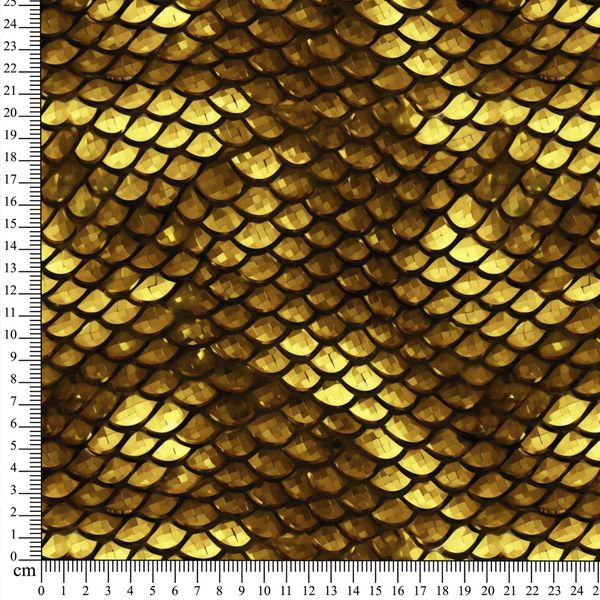 French Terry Golden Scales
