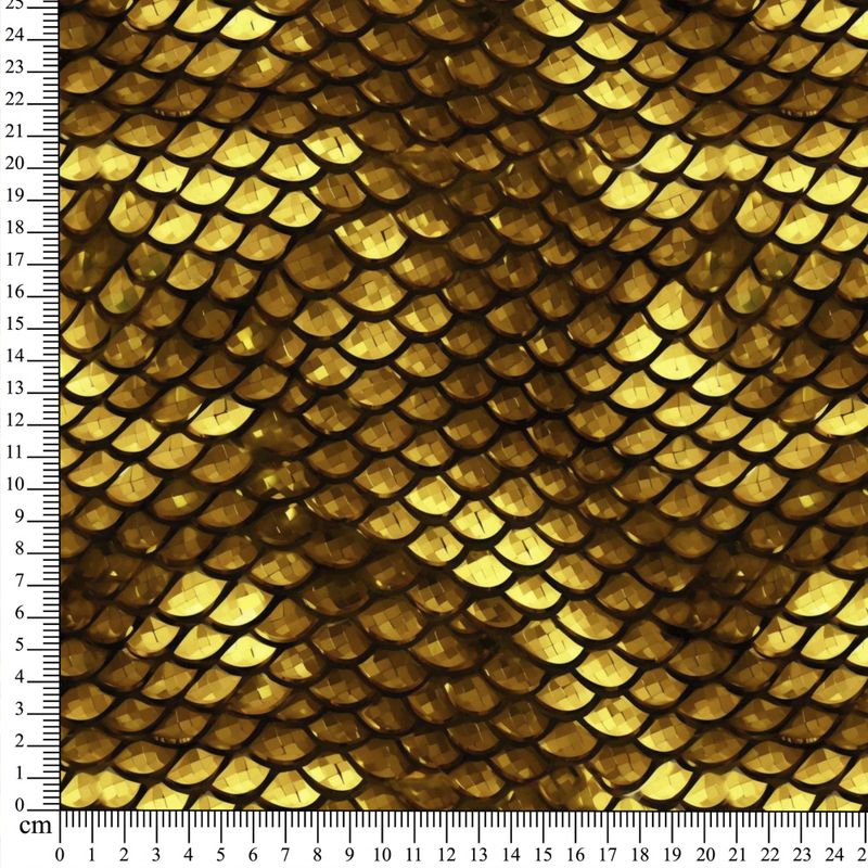 French Terry Golden Scales