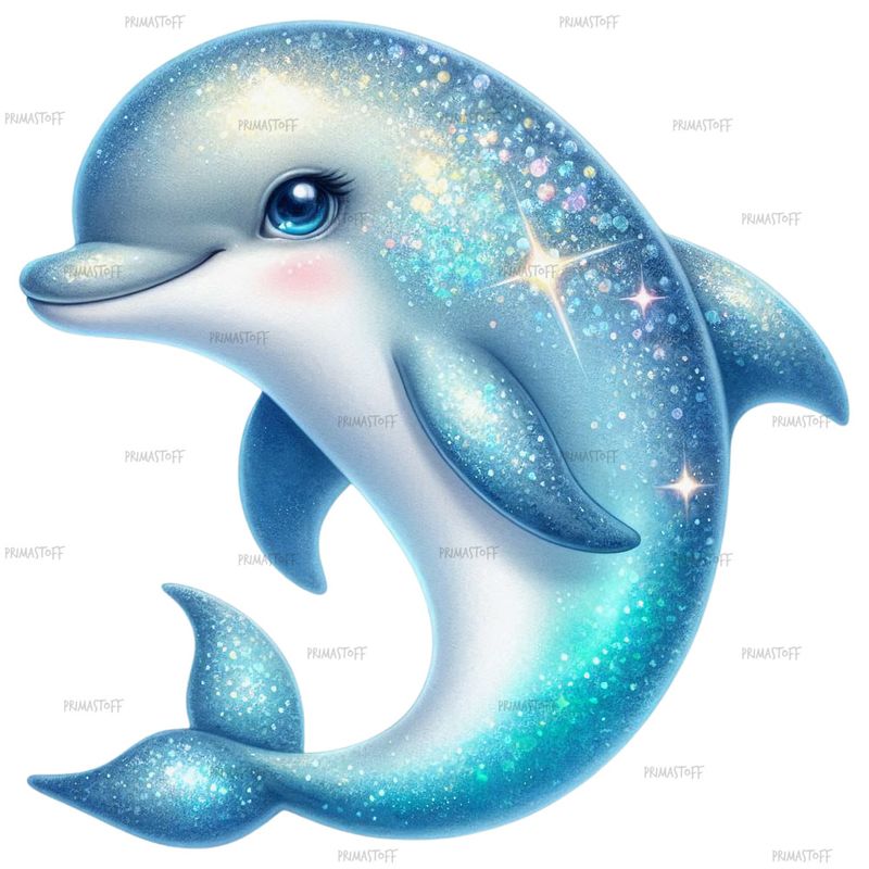 DTF med Glitter - Delfin