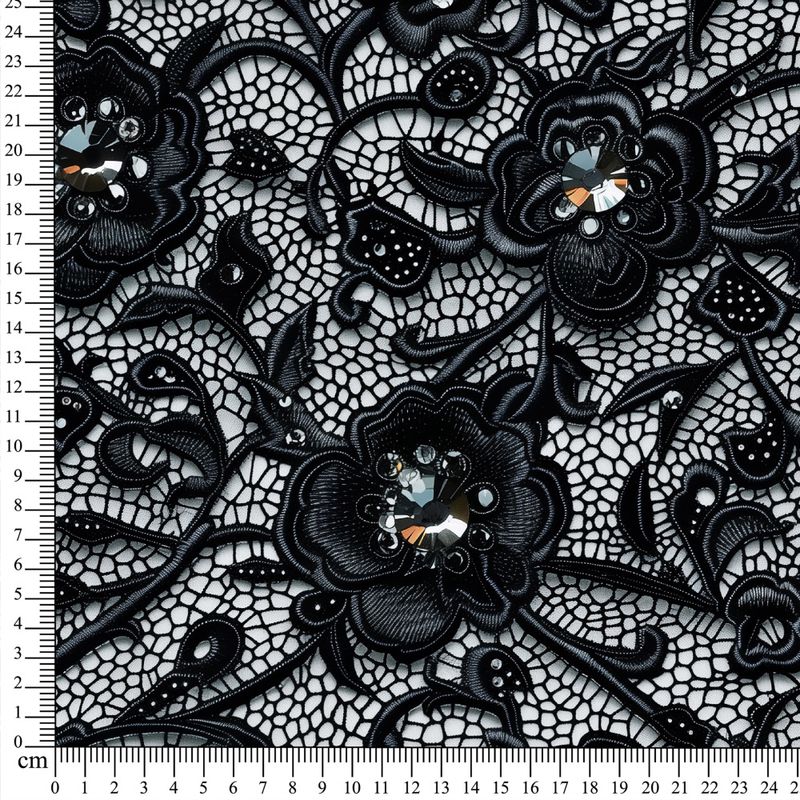 French terry Black Lace